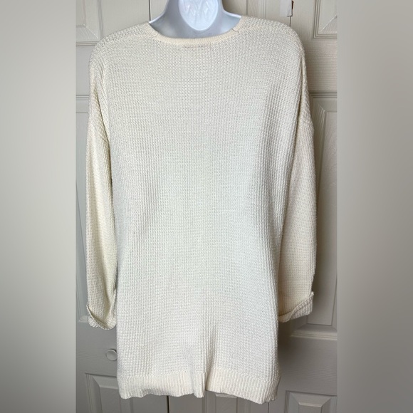 MADEWELL Oceanside Sweater Ivory Cream Pullover Knit VNeck J.Crew Casual Work - Picture 7 of 9